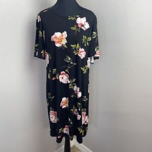 Alexandra + Oak Dress‎ Women's Large Black Multicolor Floral Knee Length